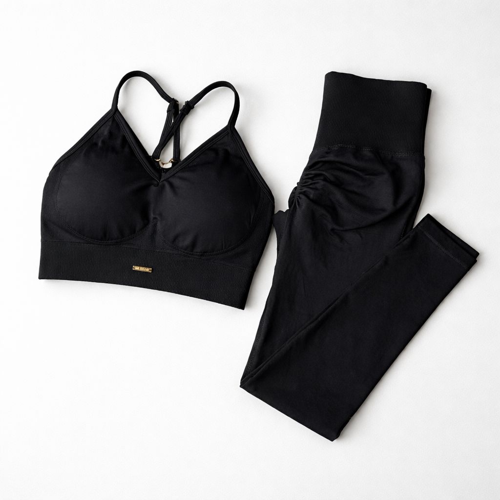 Conjunto Sculpt Push-Up Negro (Top + Leggings)